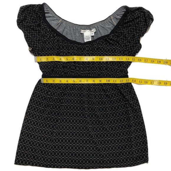 MAX STUDIO  | Black & Gold Empire Waist Top Size M - Picture 12 of 14